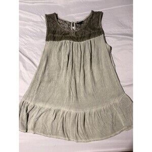 Torrid Size 1 Lace Trim Olive Tank Gauze Mineral Wash